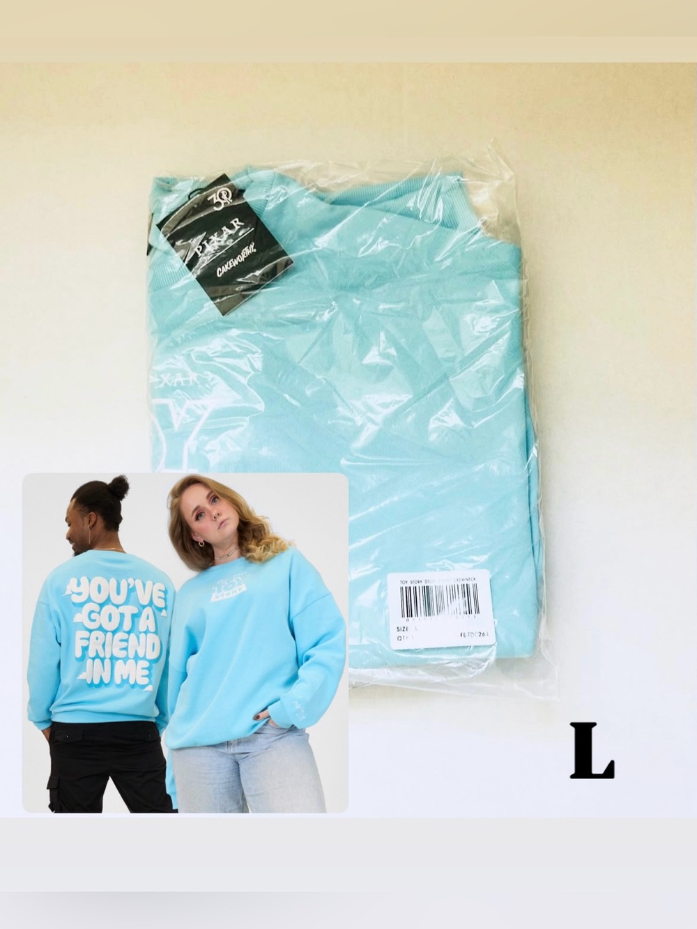Cakeworthy X Toy Story Drop Sleeve Crewneck Unisex Size L